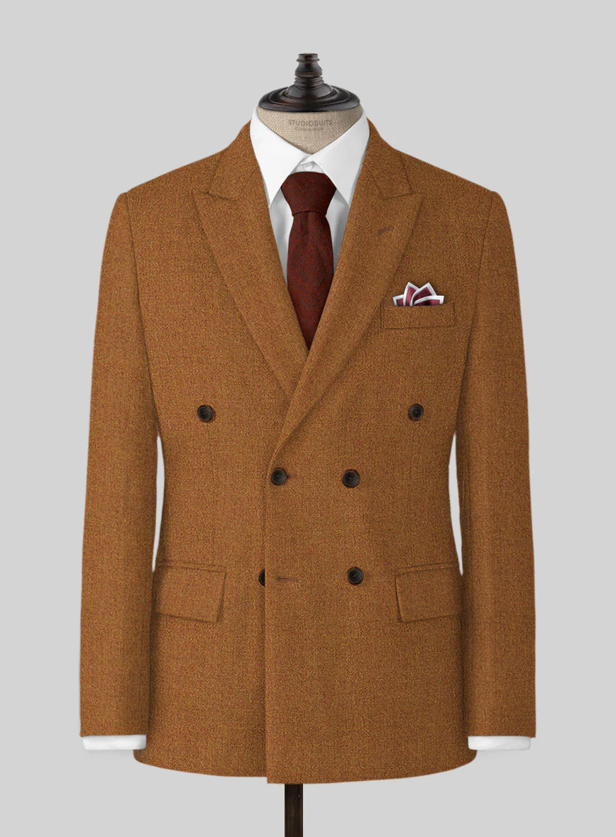 Naples Gold Castle Tweed Double Breasted Suit - Image 2