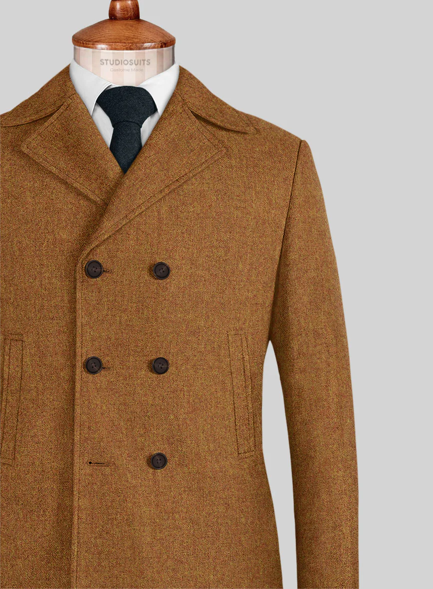 Naples Gold Castle Tweed Pea Coat - Image 2