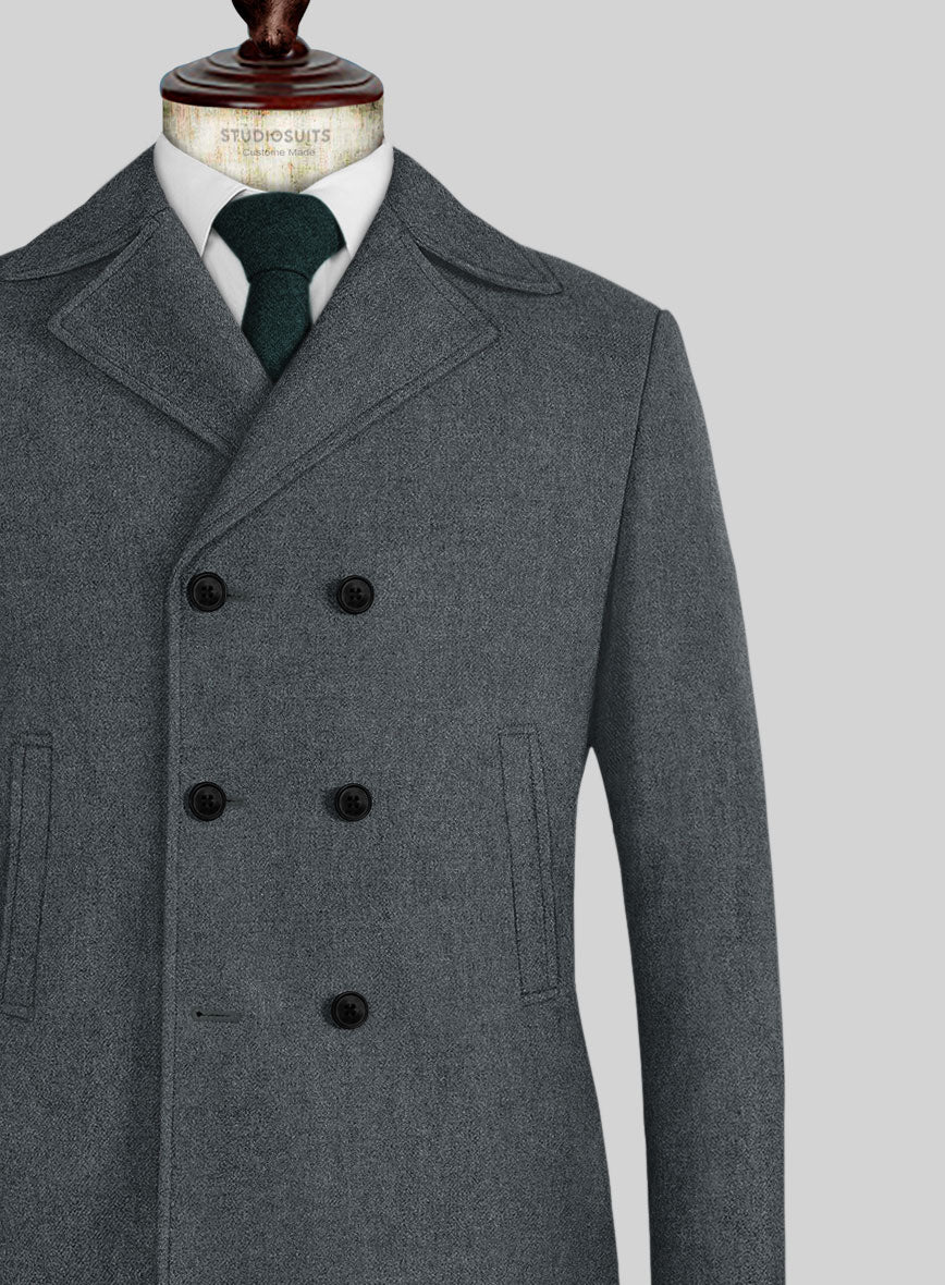 Naples Gray Tweed Pea Coat - Image 2