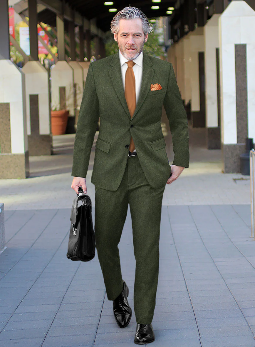 Naples Green Tweed Suit - Image 2