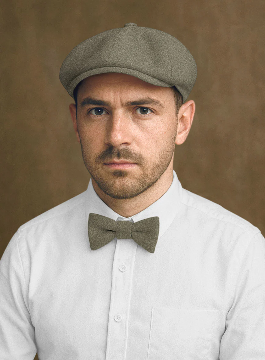 Naples Greige Tweed Newsboy Cap - Image 2