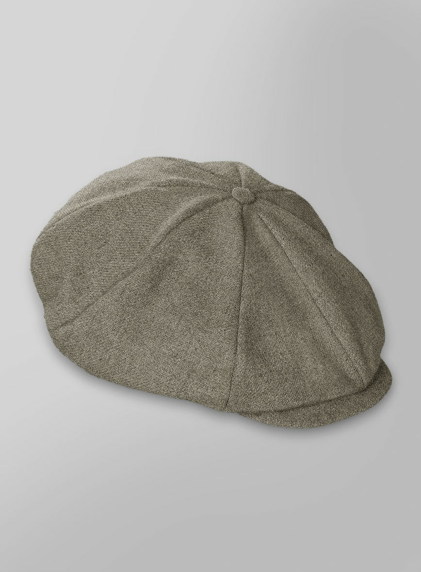 Naples Greige Tweed Newsboy Cap - Image 3