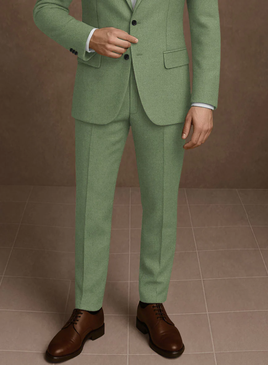 Naples Honeydew Green Tweed Pants - Image 2