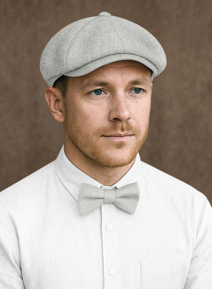 Naples Ice Gray Tweed Newsboy Cap - Image 2