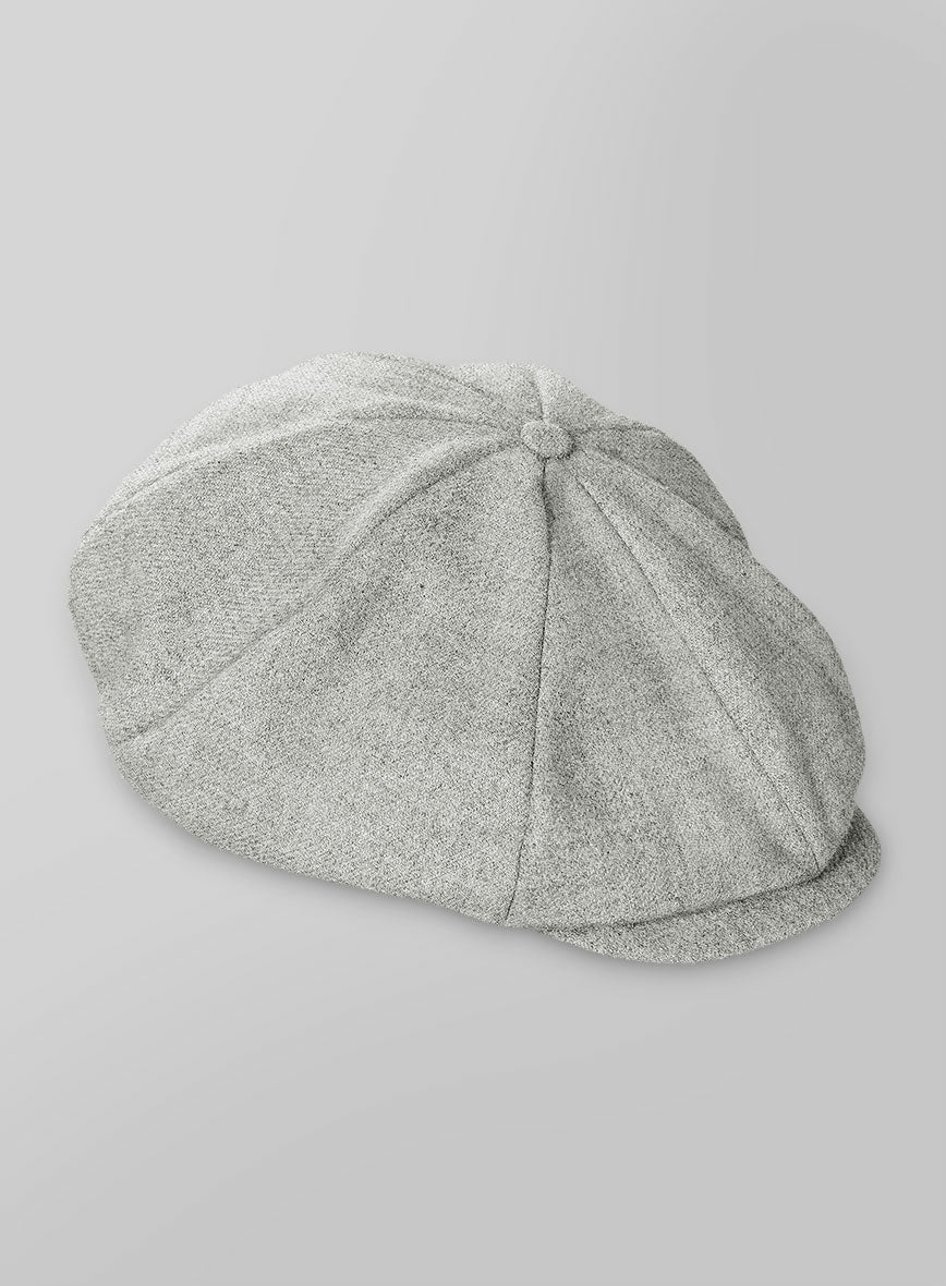 Naples Ice Gray Tweed Newsboy Cap - Image 3