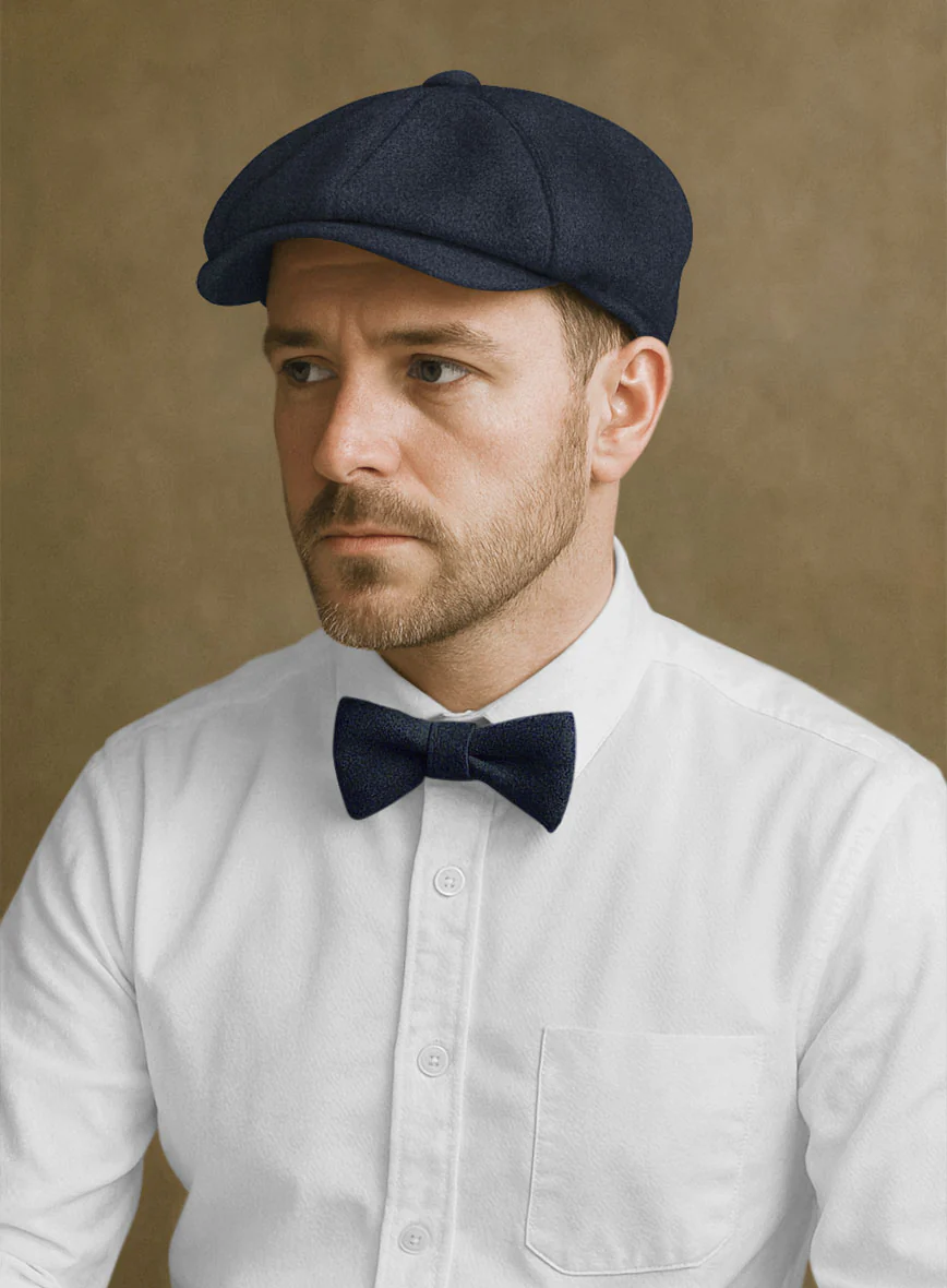 Naples Jet Blue Tweed Newsboy Cap - Image 2