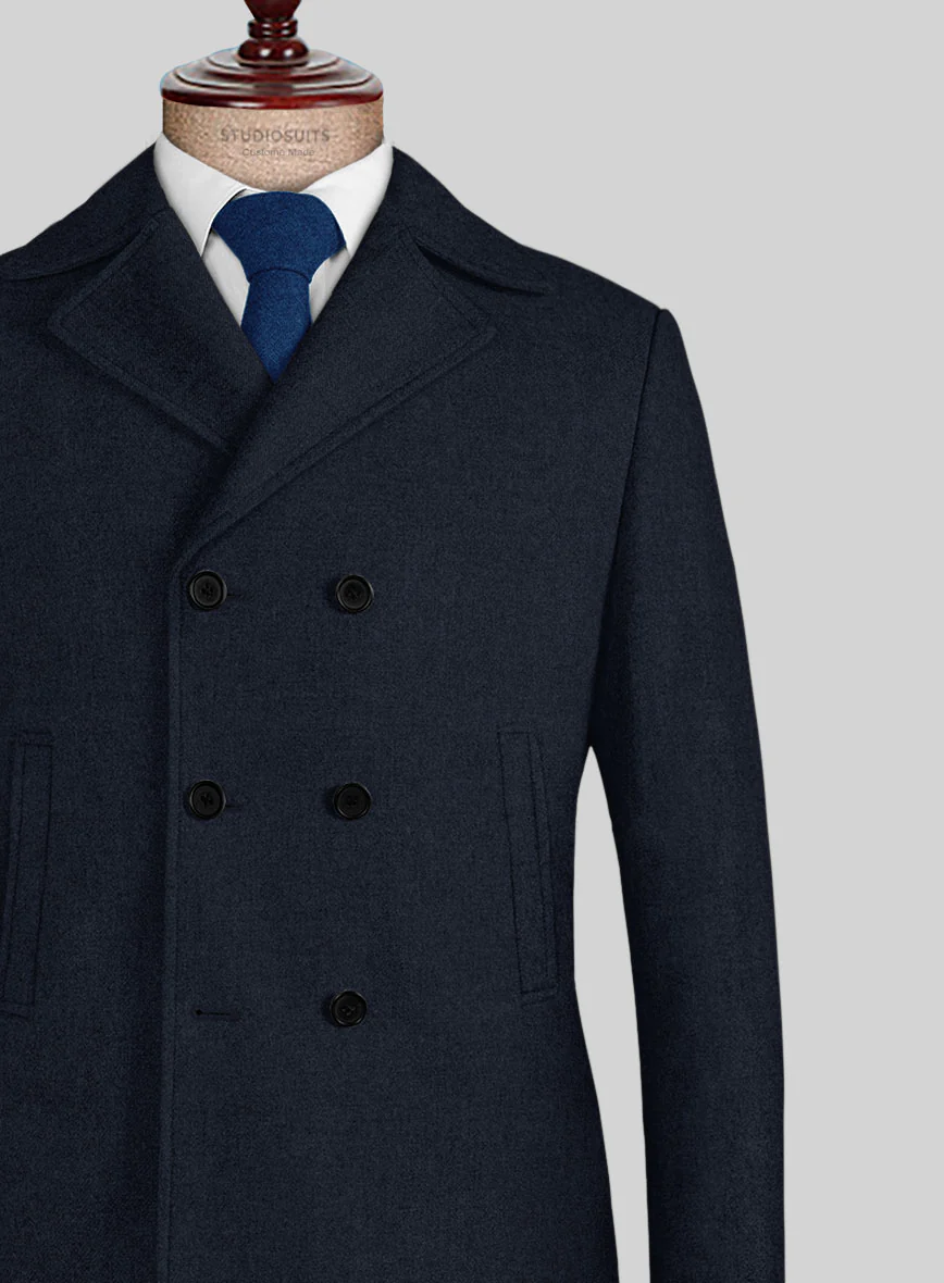 Naples Jet Blue Tweed Pea Coat - Image 2