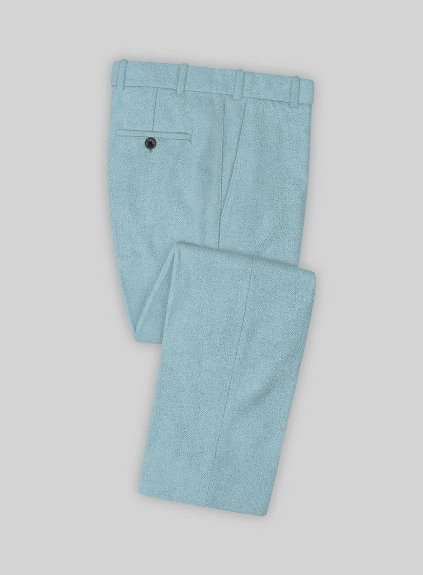 Naples Light Blue Tweed Double Breasted Suit - Image 3
