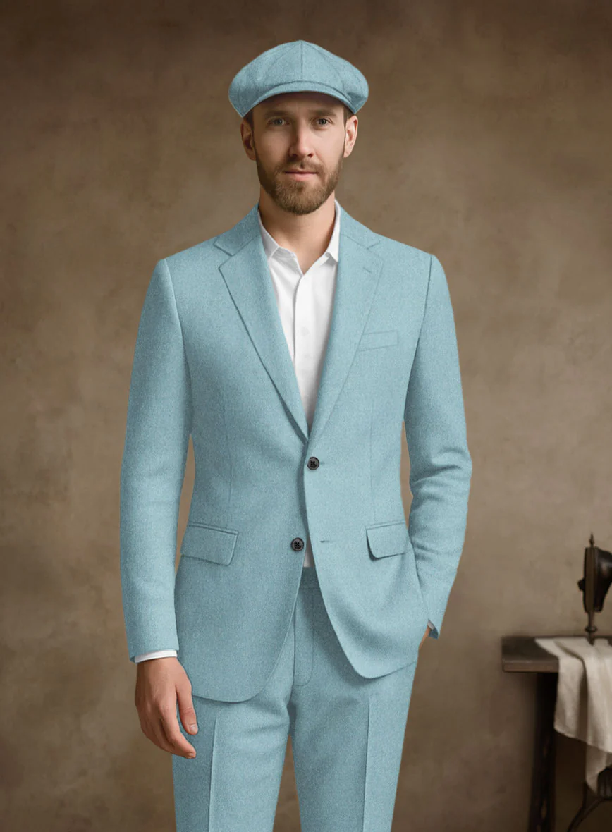 Naples Light Blue Tweed Jacket - Image 2
