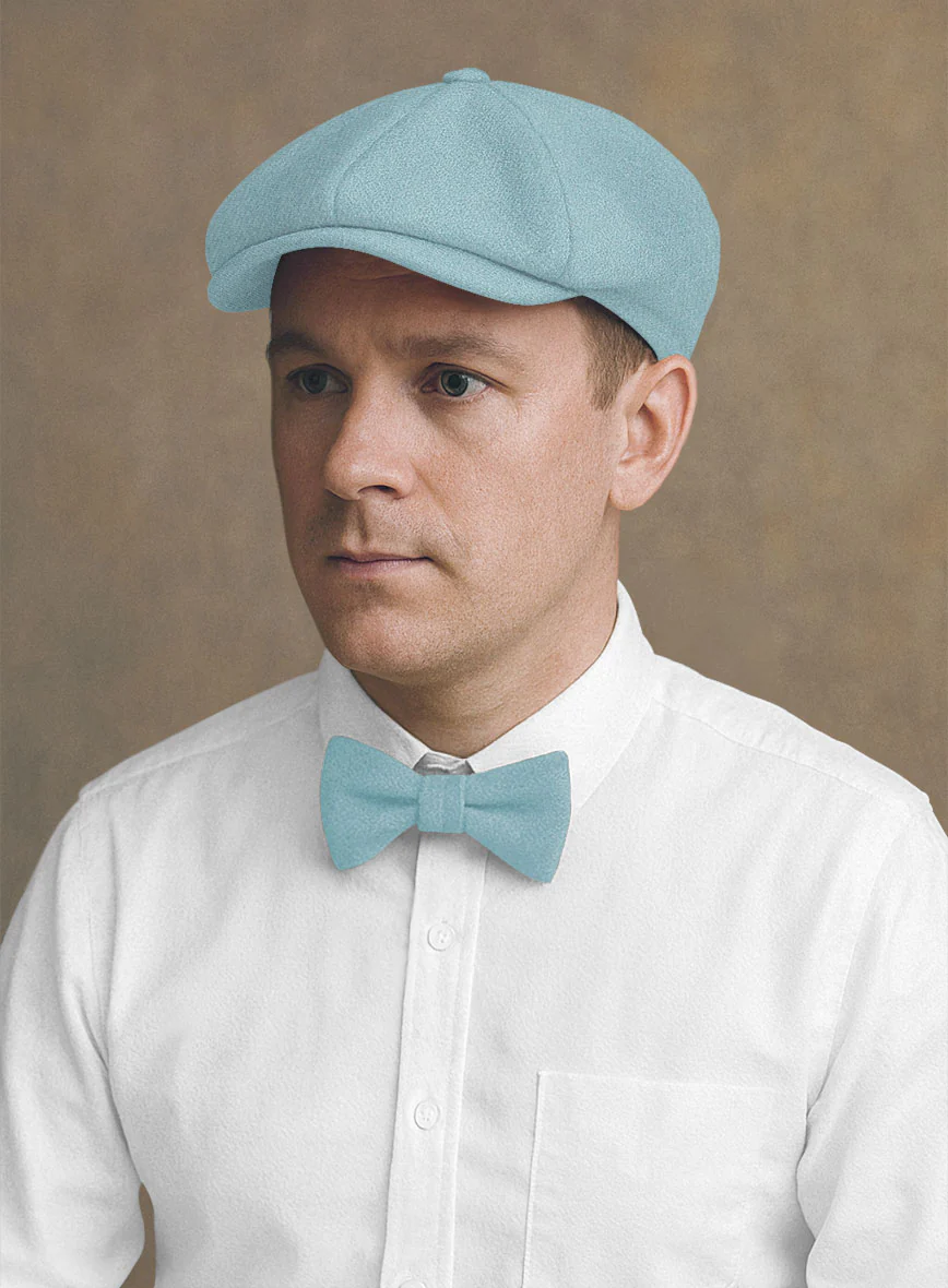 Naples Light Blue Tweed Newsboy Cap - Image 2