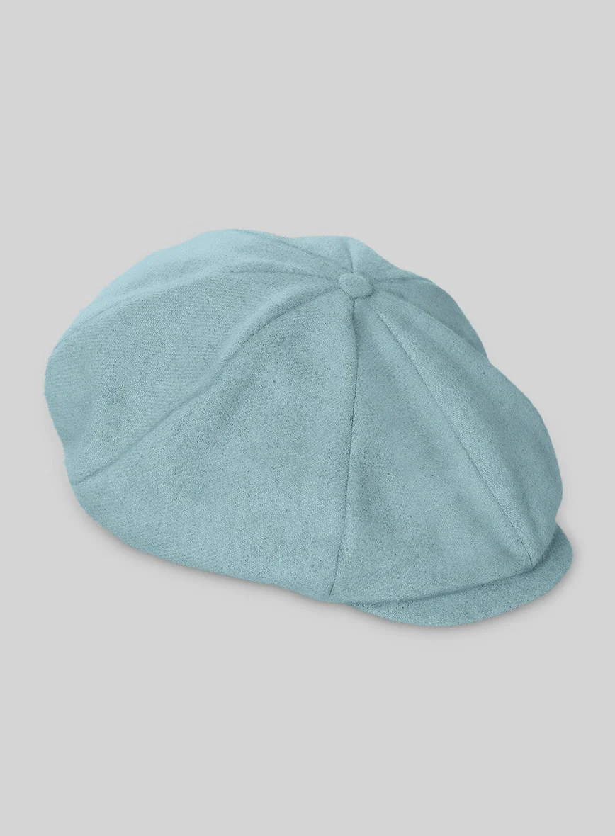 Naples Light Blue Tweed Newsboy Cap - Image 3