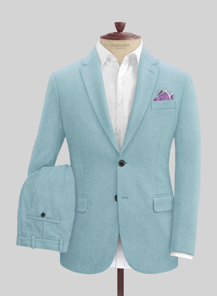 Naples Light Blue Tweed Suit - Image 2