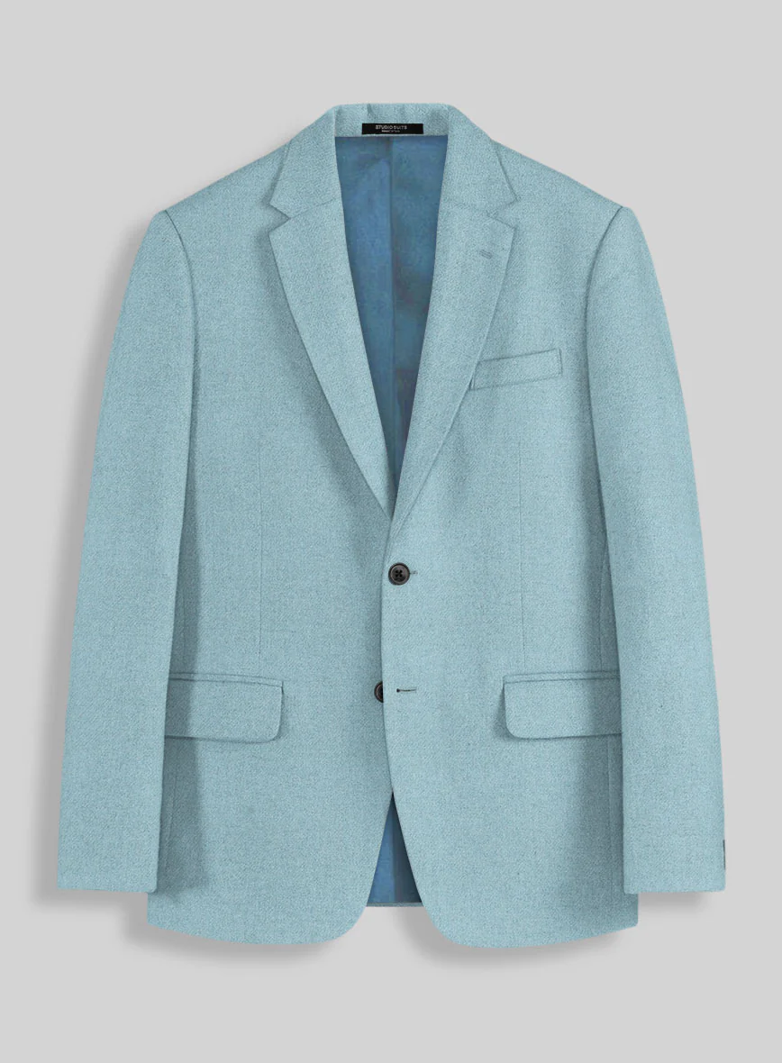 Naples Light Blue Tweed Suit - Image 4