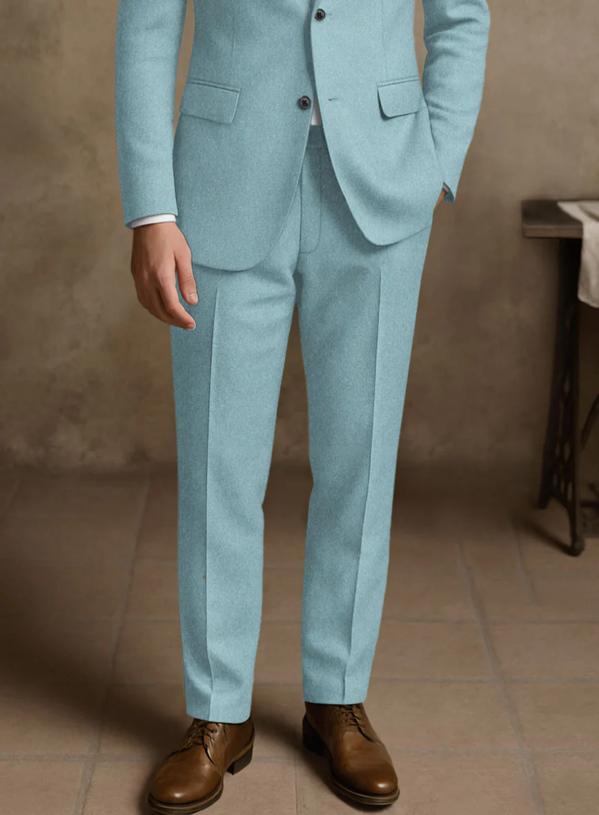 Naples Light Blue Tweed Suit - Image 7