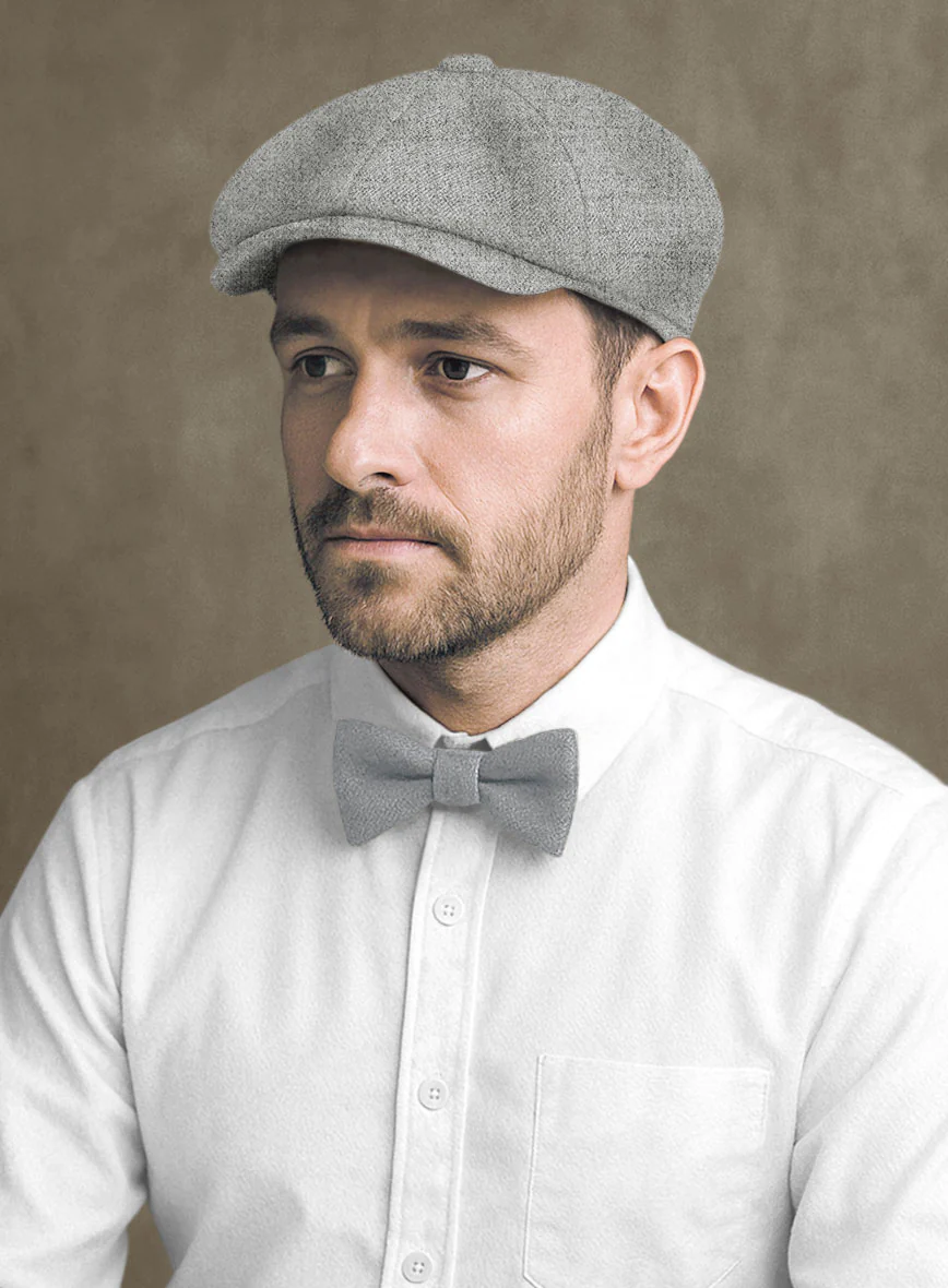 Naples Light Gray Tweed Newsboy Cap - Image 2