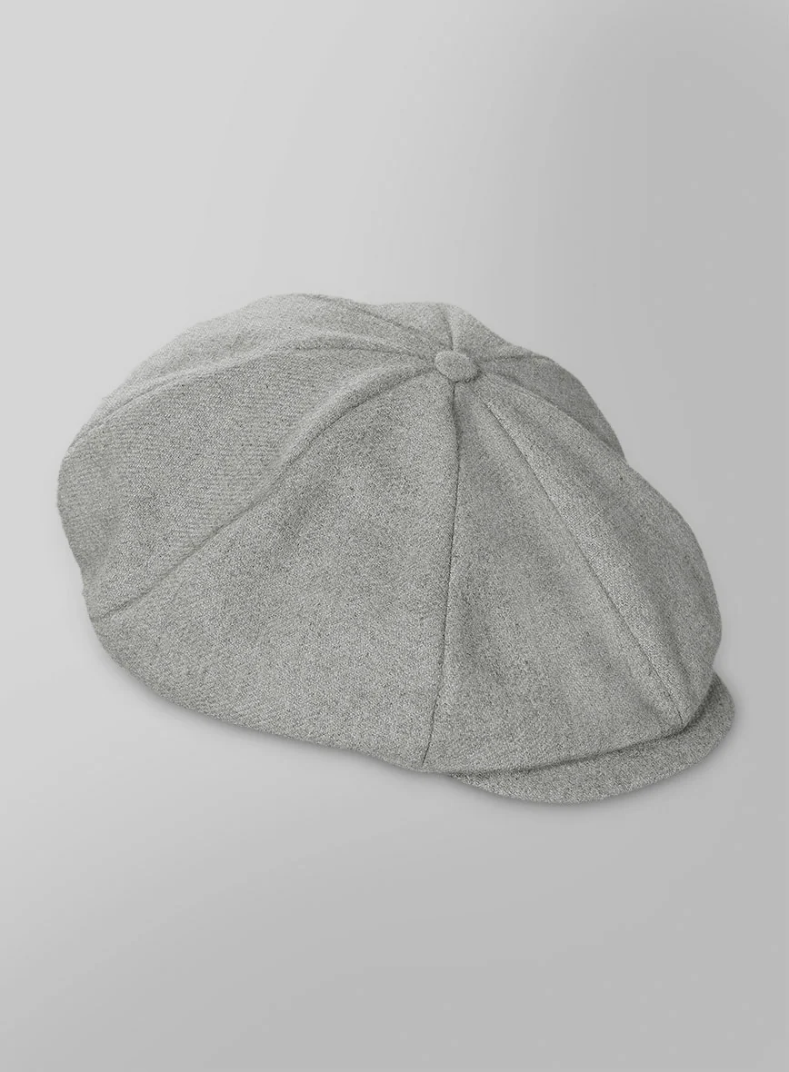 Naples Light Gray Tweed Newsboy Cap - Image 3