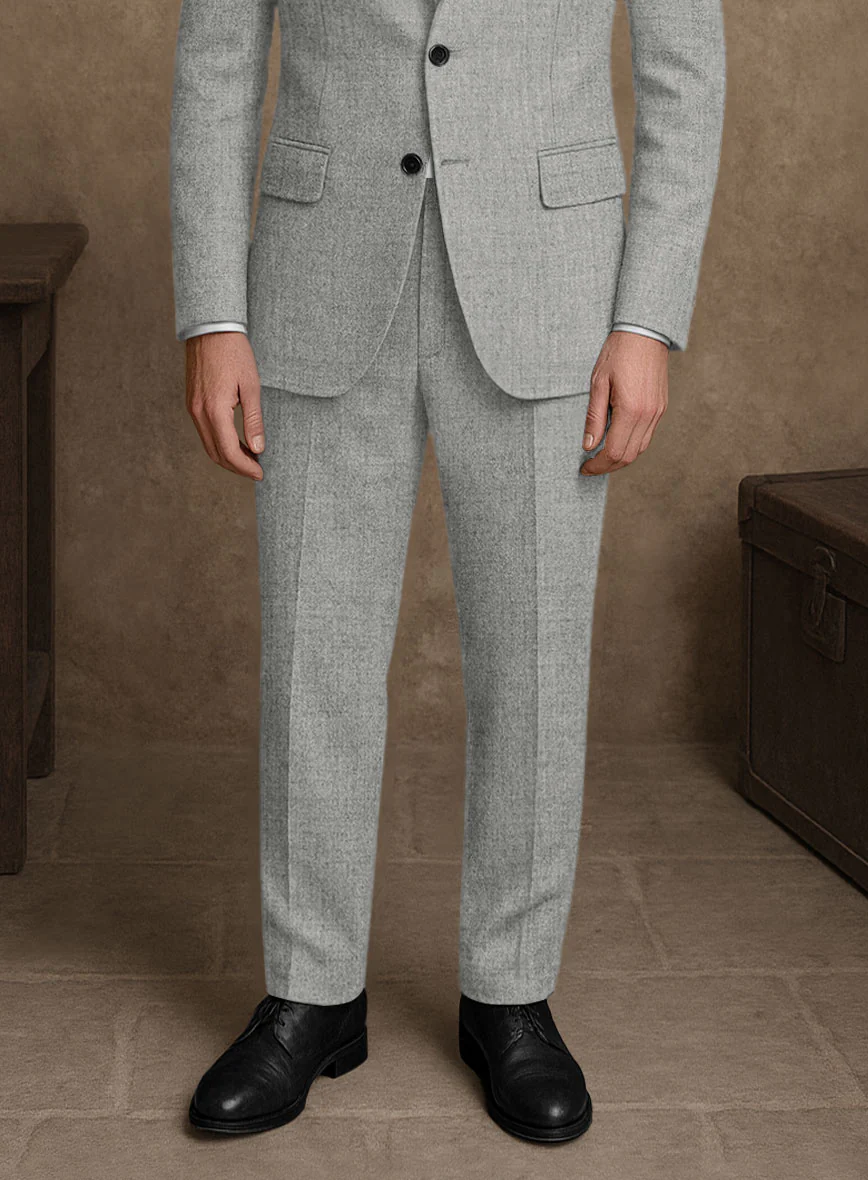 Naples Light Gray Tweed Suit - Image 7