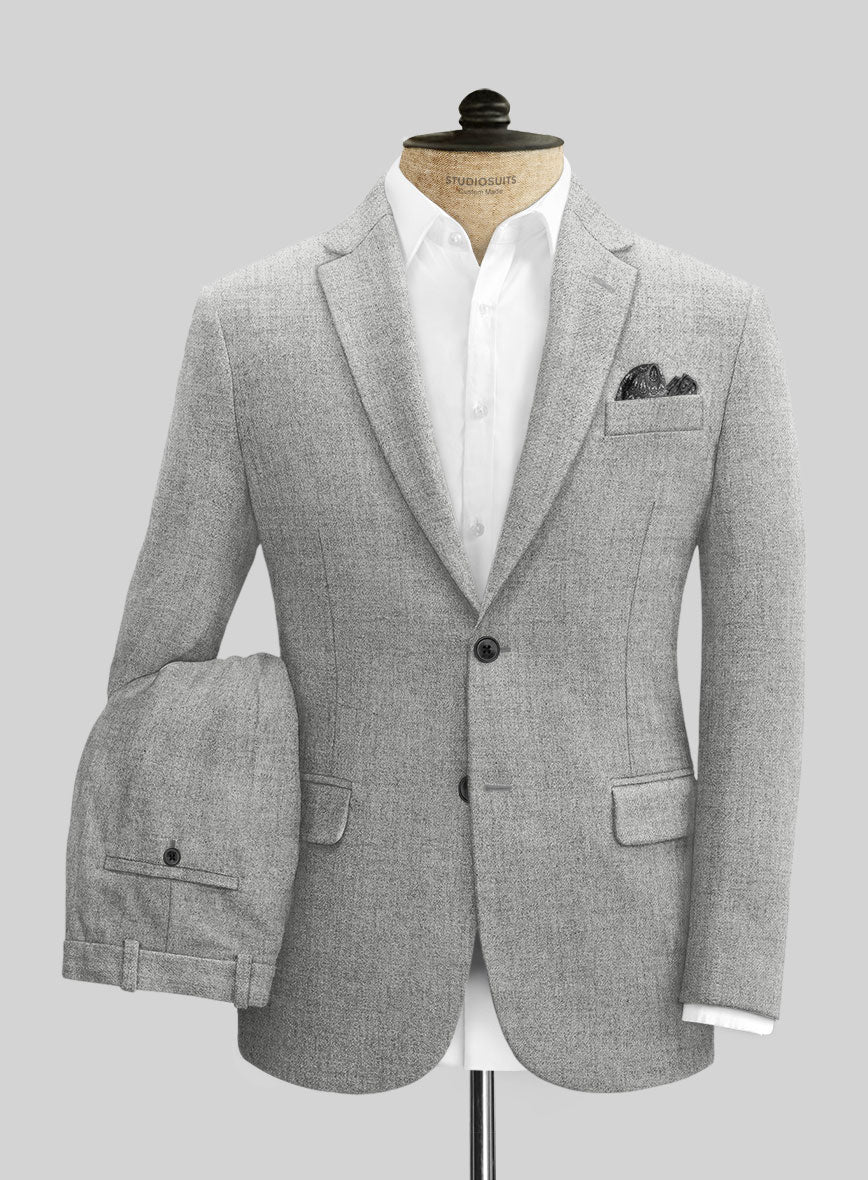 Naples Light Gray Tweed Suit - Image 2