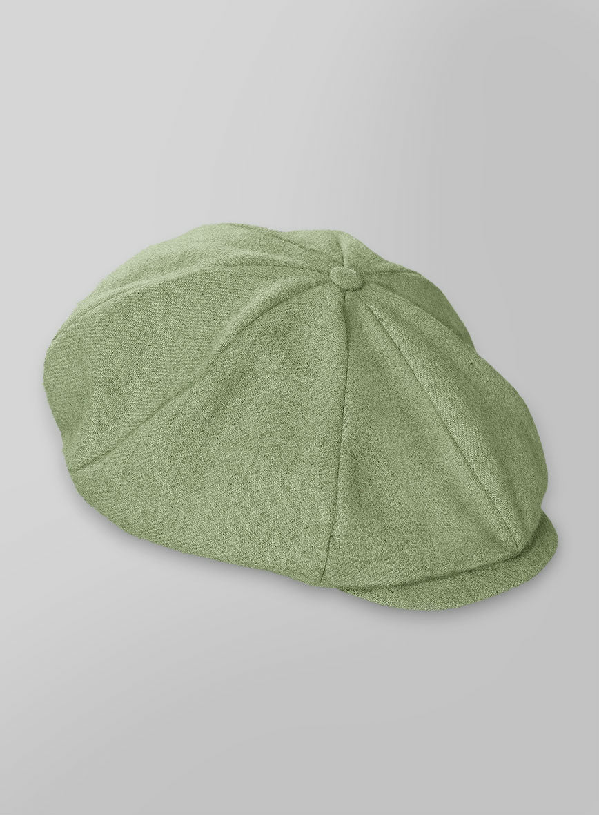 Naples Light Green Tweed Newsboy Cap - Image 3
