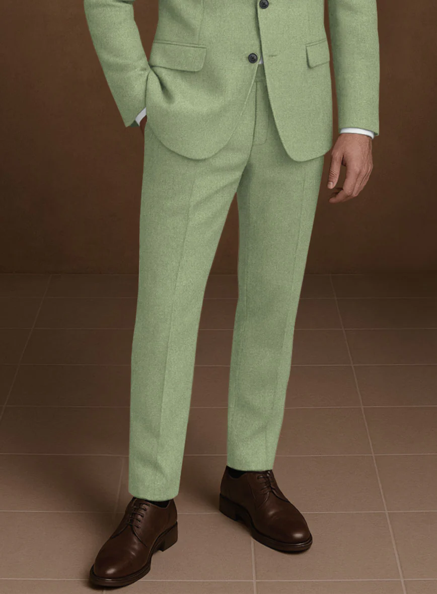 Naples Light Green Tweed Pants - Image 2