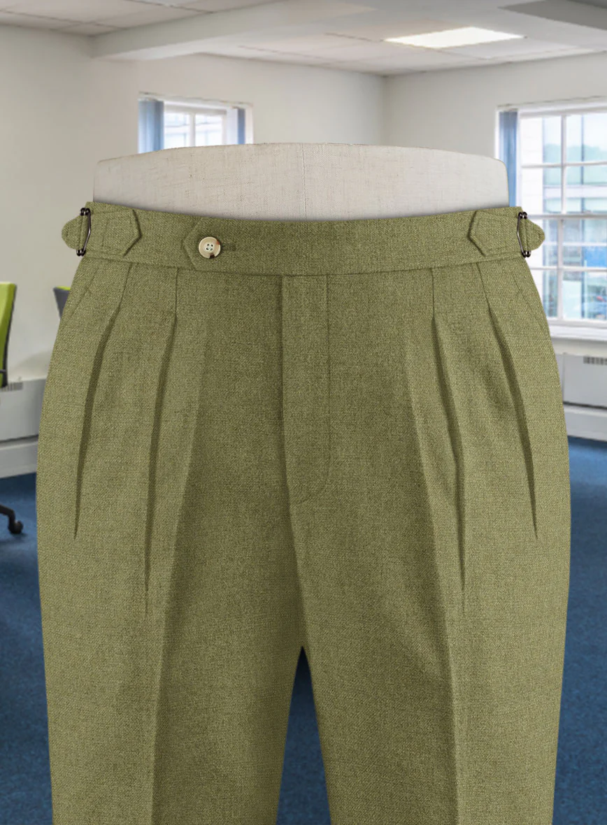 Naples Martini Green Highland Tweed Trousers - Image 3