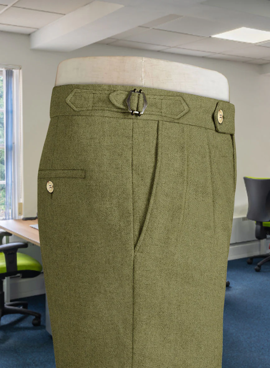 Naples Martini Green Highland Tweed Trousers - Image 5