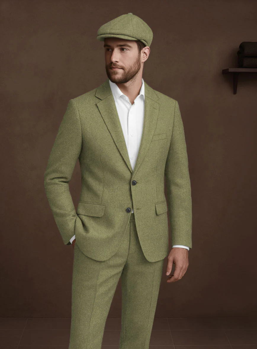 Naples Martini Green Tweed Suit - Image 4