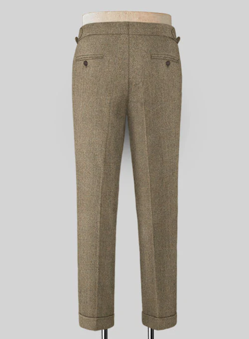 Naples Melange Brown Highland Tweed Trousers - Image 2