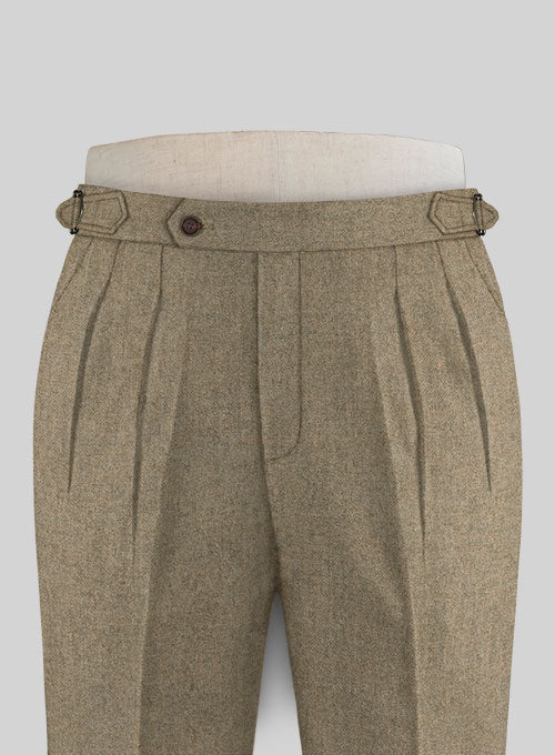 Naples Melange Brown Highland Tweed Trousers - Image 3