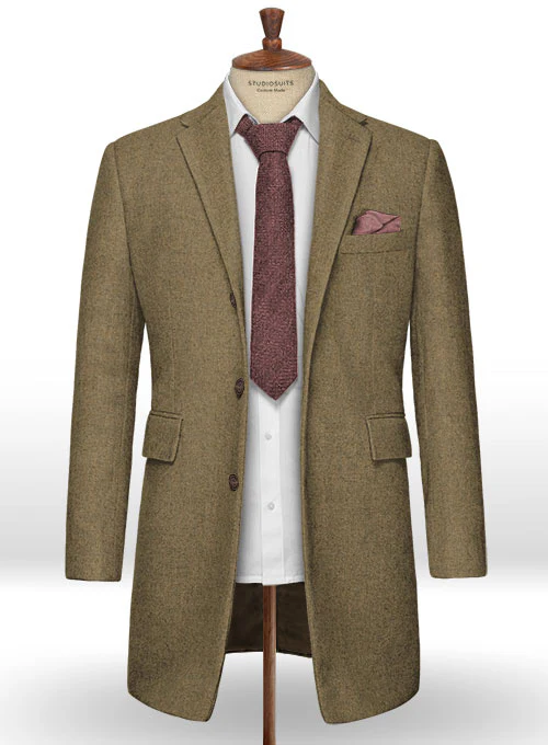 Naples Melange Brown Tweed Overcoat - Image 2