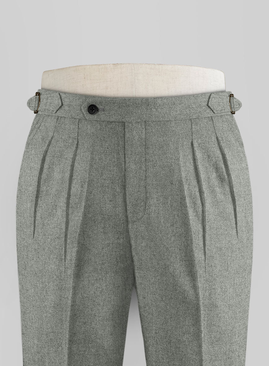 Naples Milano Sage Green Tweed Highland Trousers - Image 2