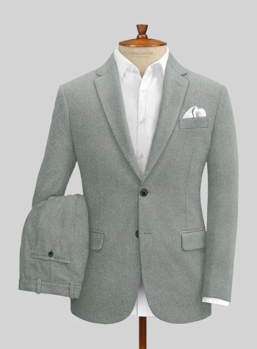 Naples Milano Sage Green Tweed Suit - Image 2
