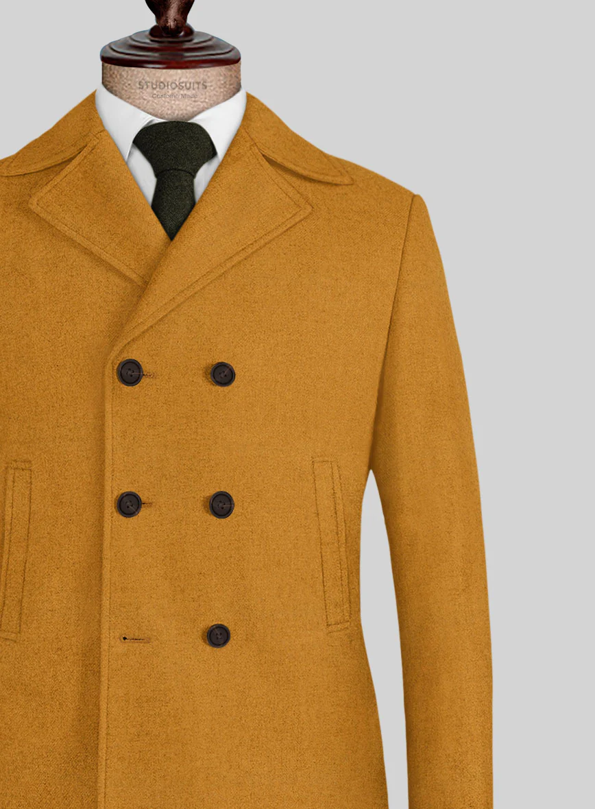 Naples Mimosa Yellow Tweed Pea Coat - Image 2
