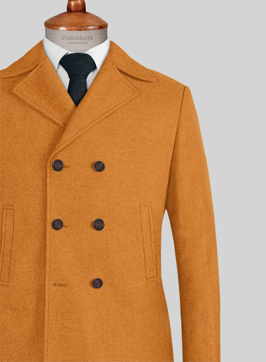 Naples Mustard Tweed Pea Coat - Image 2