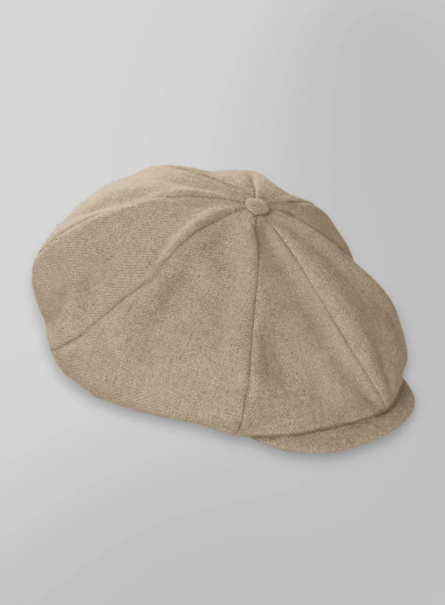 Naples Muted Beige Tweed Newsboy Cap - Image 3