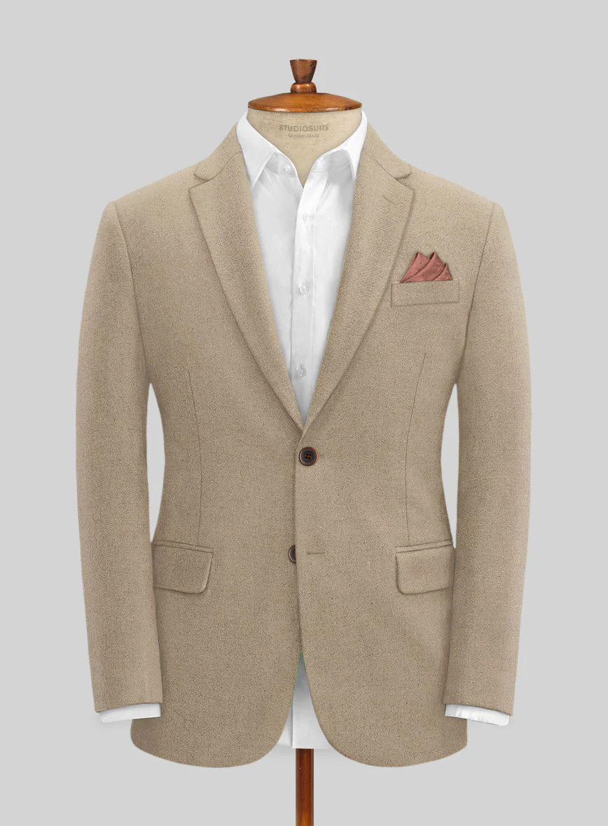 Naples Muted Beige Tweed Suit - Image 4