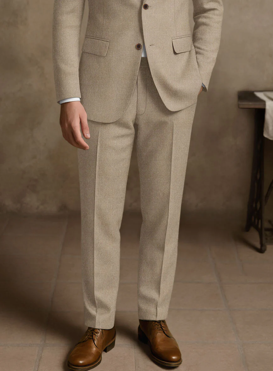 Naples Muted Beige Tweed Suit - Image 8