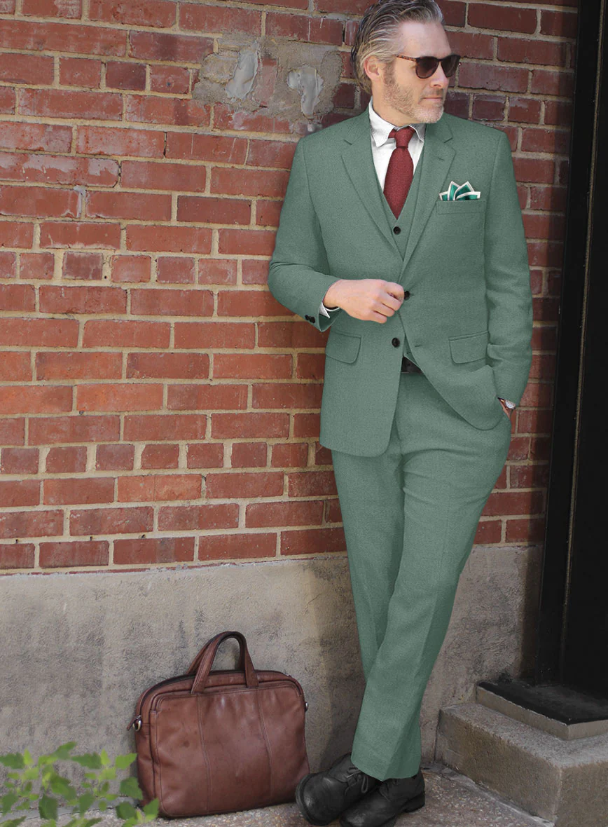 Naples Muted Green Tweed Suit - Image 2