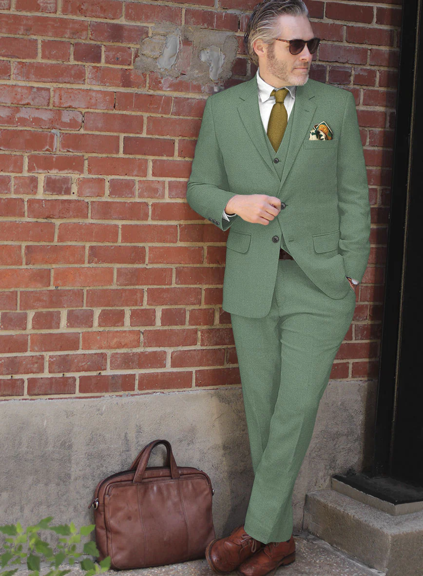 Naples Notte Green Tweed Suit - Image 2