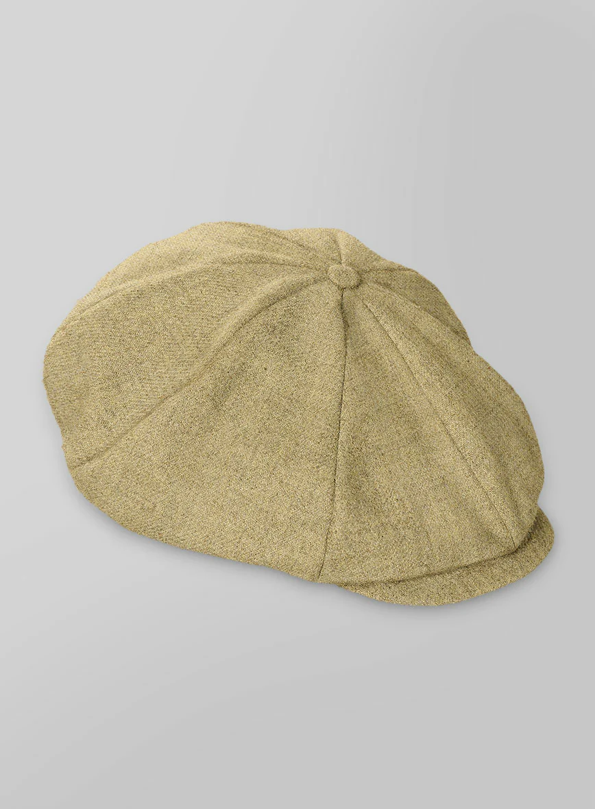 Naples Ochre Yellow Tweed Newsboy Cap - Image 3