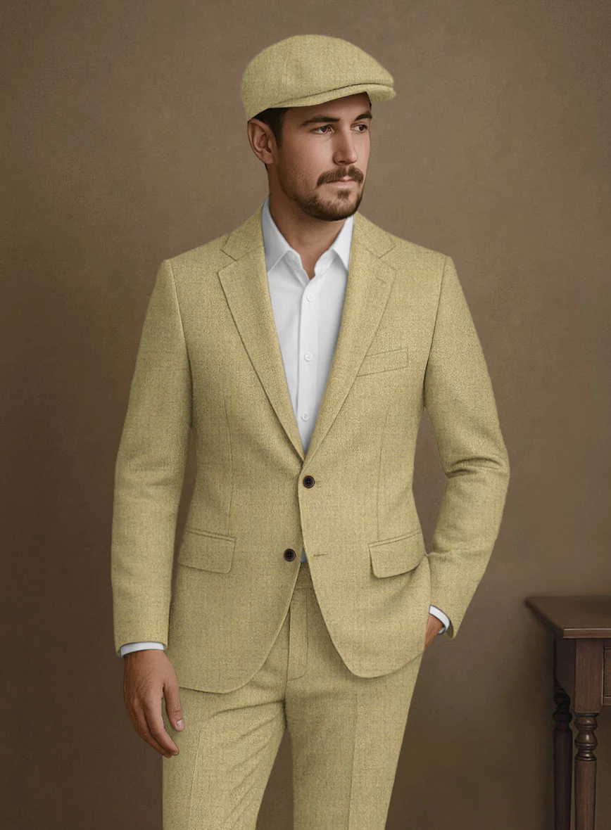 Naples Ochre Yellow Tweed Suit - Image 4