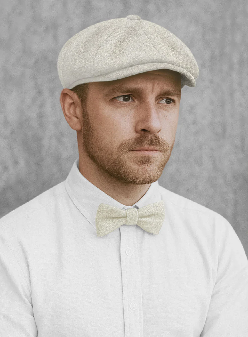 Naples Off White Tweed Newsboy Cap - Image 2