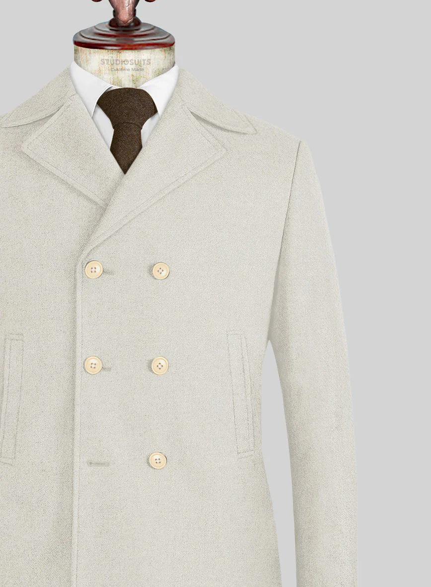 Naples Off White Tweed Pea Coat - Image 2