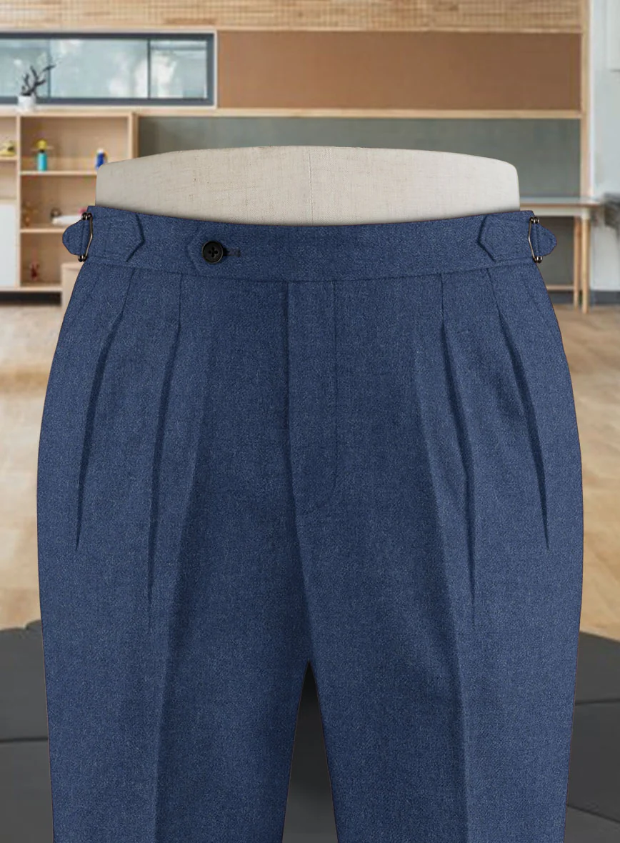 Naples Pacific Blue Highland Tweed Trousers - Image 3