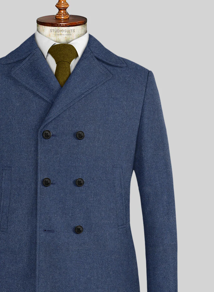Naples Pacific Blue Tweed Pea Coat - Image 2