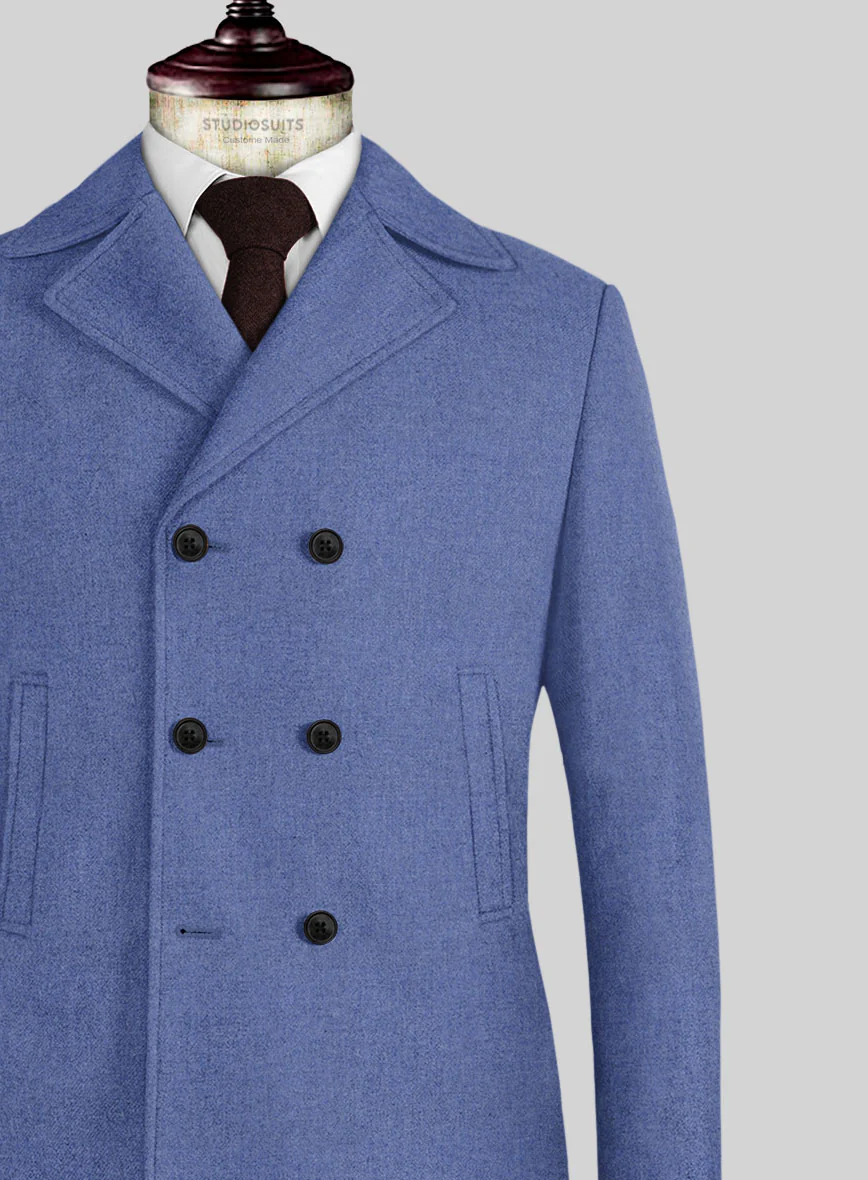 Naples Paris Blue Tweed Pea Coat - Image 2