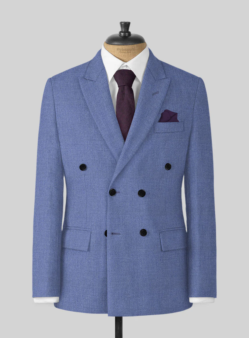 Naples Paris Blue Tweed Double Breasted Suit - Image 2