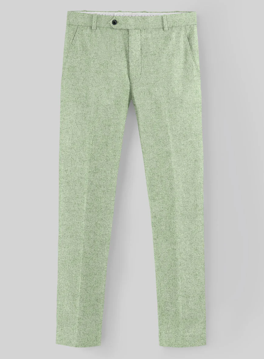 Naples Pista Green Tweed Double Breasted Suit - Image 3