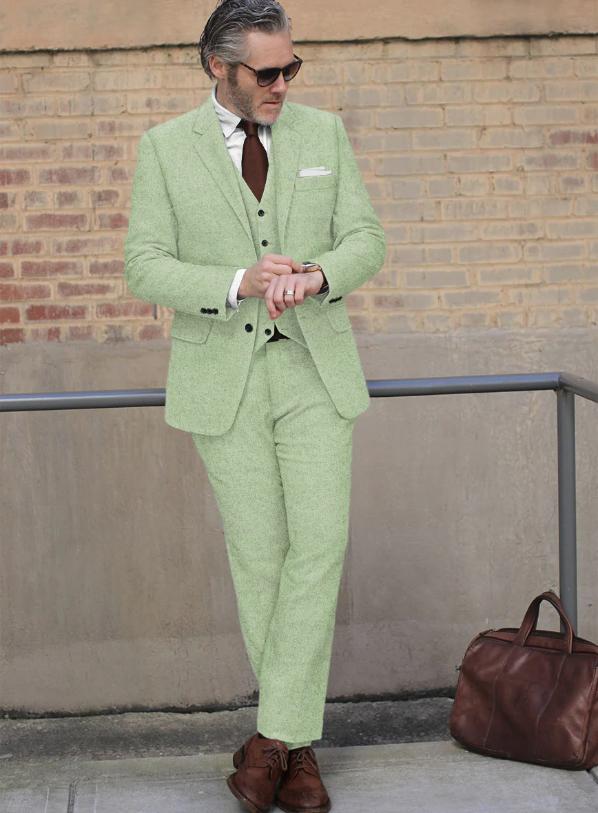 Naples Pista Green Tweed Suit - Image 2