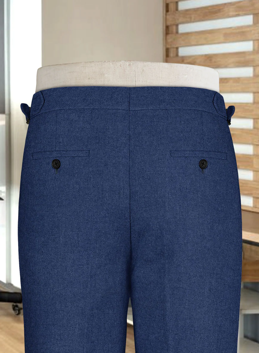 Naples Powder Blue Highland Tweed Trousers - Image 4